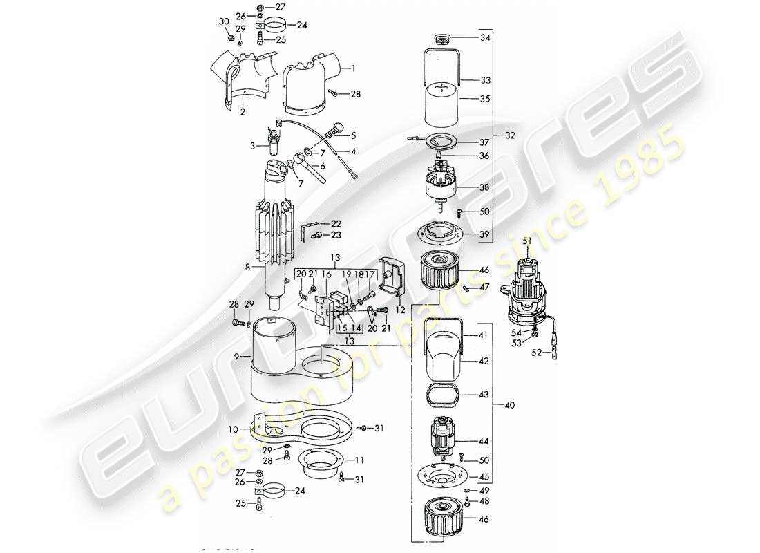 porsche 1966 (911/912) piezas individuales - calentador - - webasto - - d >> - mj 1968 diagrama de piezas