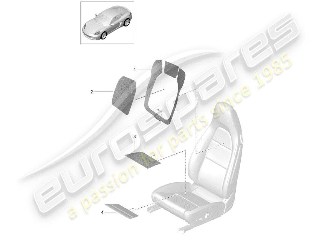 porsche 2017 (718 cayman) diagrama de piezas del elemento calentador