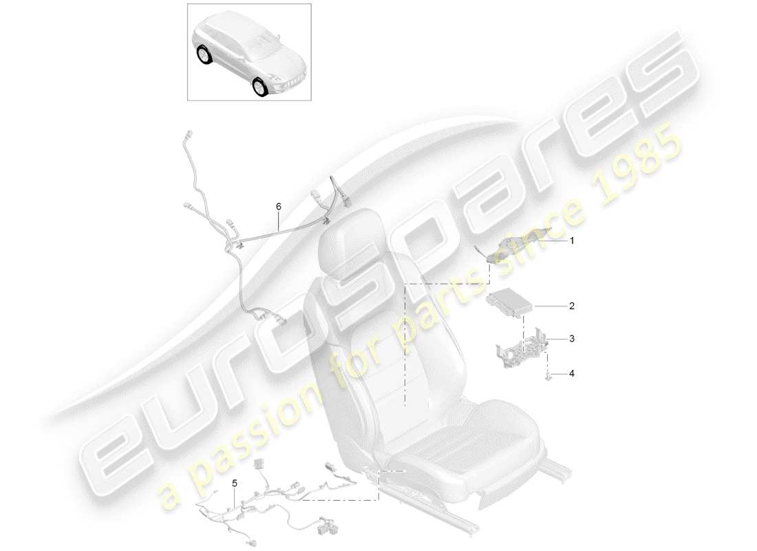 porsche 2015 (macan) diagrama de piezas eléctrica
