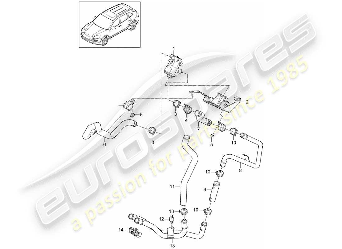 porsche 2013 (cayenne e2 92a) manguera diagrama de piezas