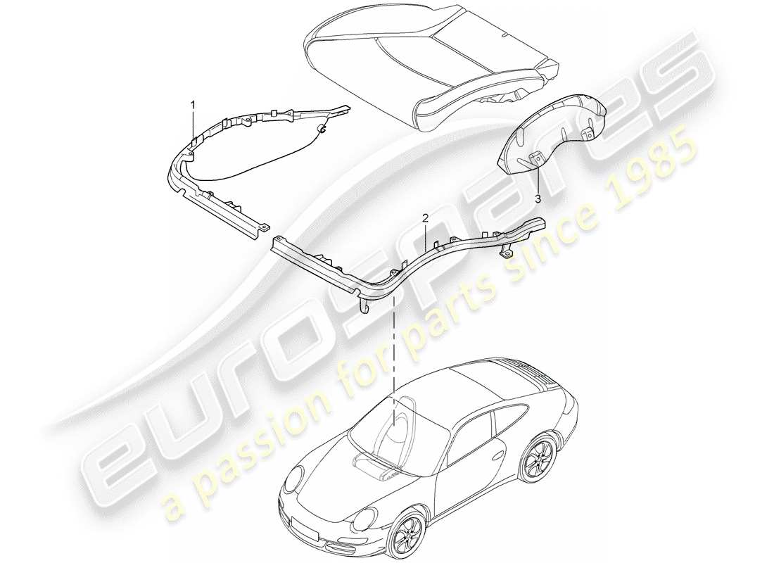 porsche 2010 (997-2 gt3) portador de cojín diagrama de piezas