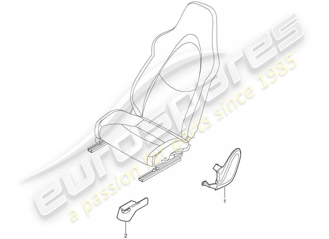 porsche 2009 (997-2) diagrama de piezas del asiento delantero