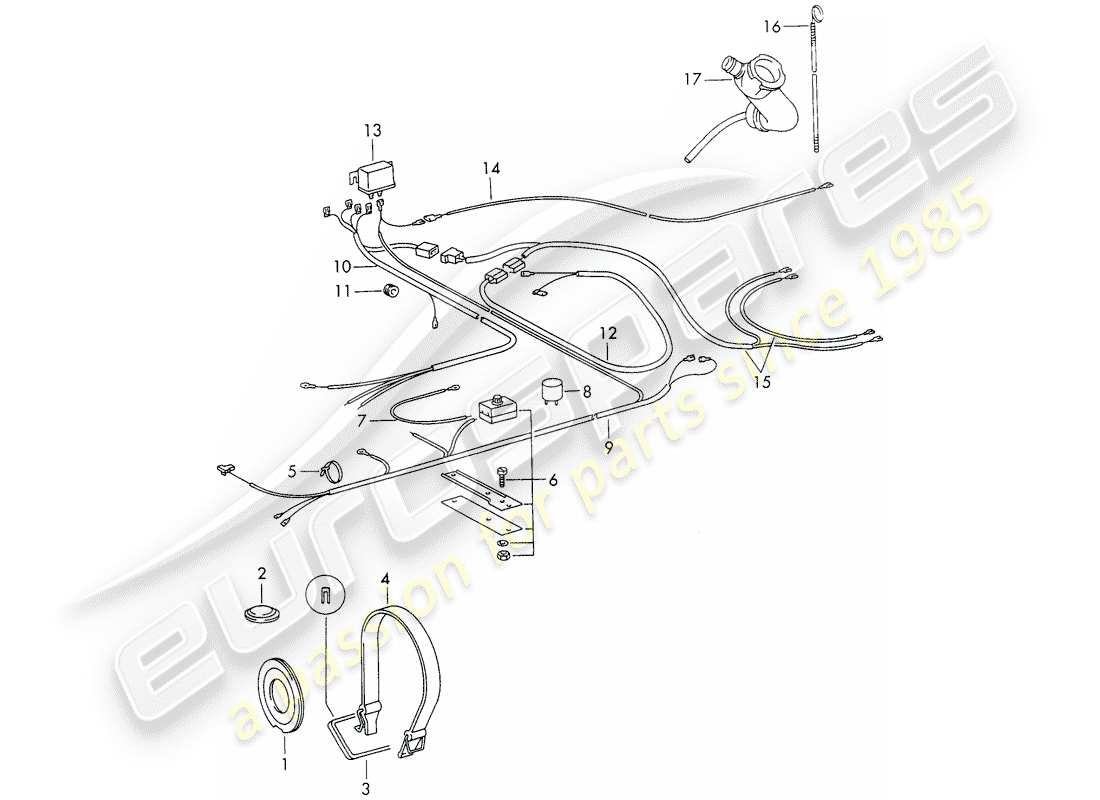 porsche 1966 (911/912) aire acondicionado - componentes eléctricos - accesorios esquema de piezas