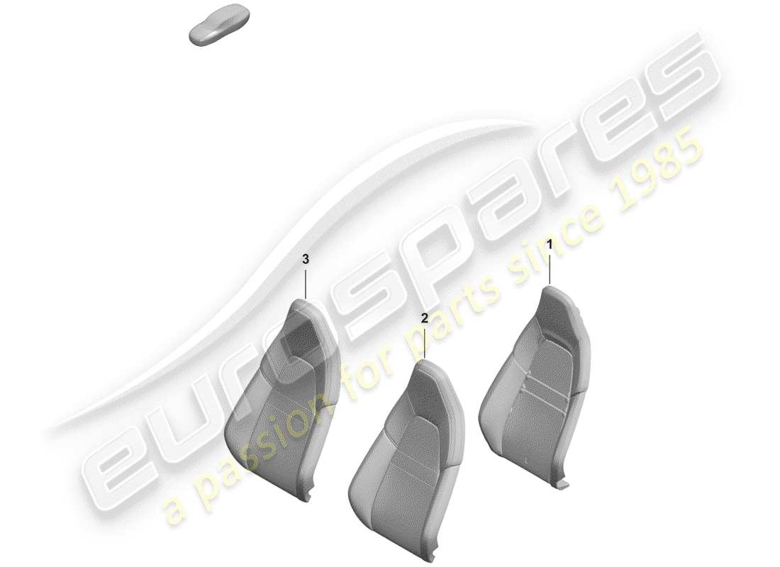 porsche 2020 (992-1) parte de espuma diagrama de piezas