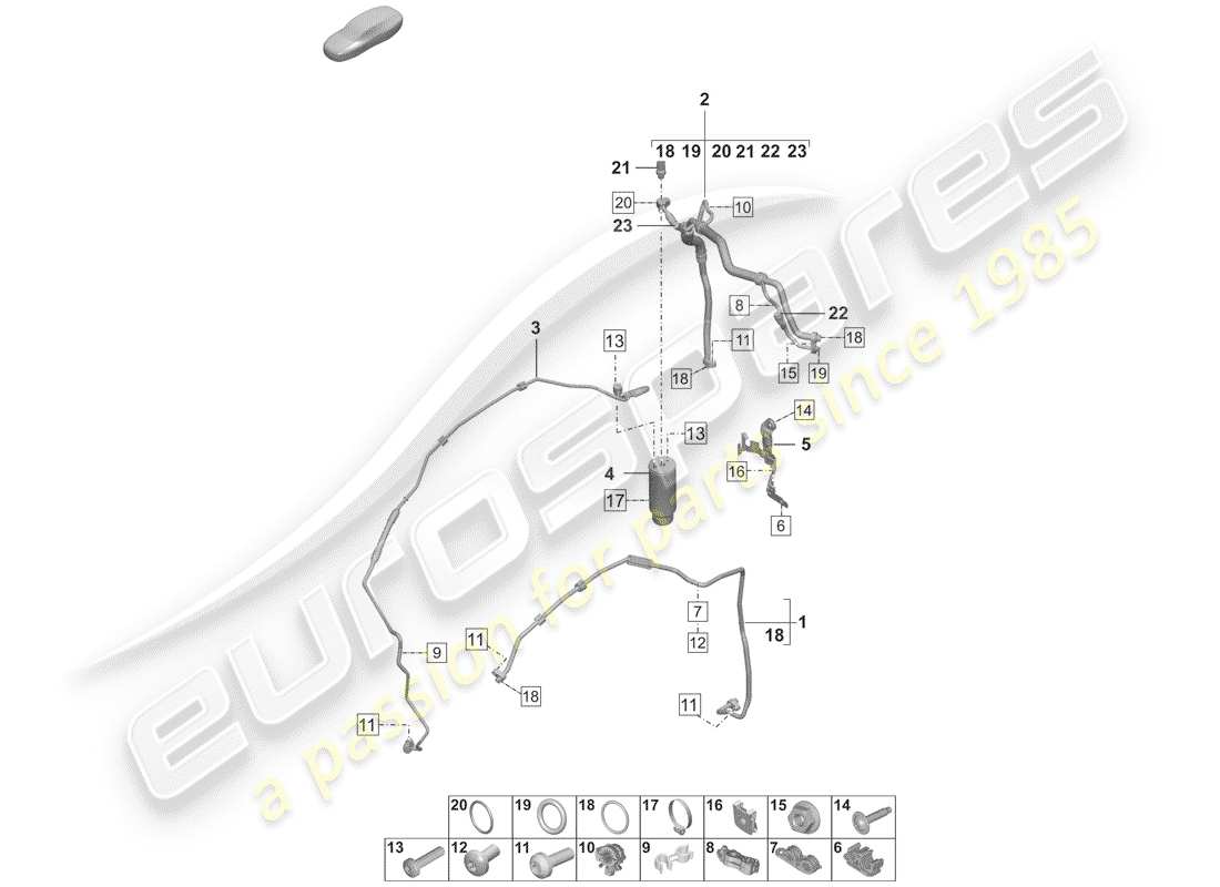 porsche 2020 (992-1) aire acondicionado diagrama de piezas