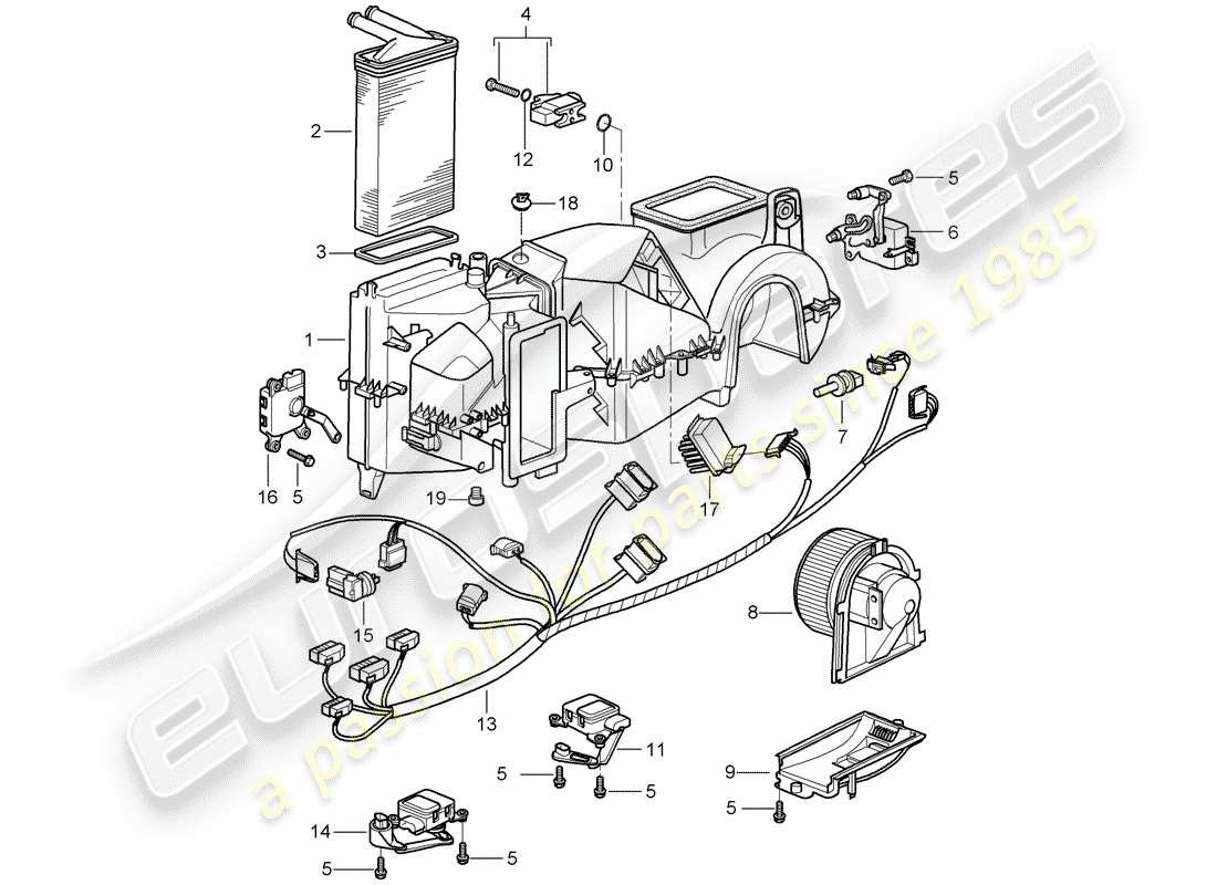 porsche 2002 (996 gt3) aire acondicionado - piezas individuales diagrama de piezas