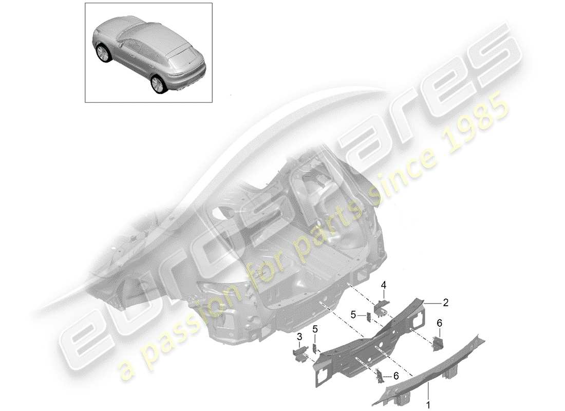 porsche 2019 (macan) placa final diagrama de piezas