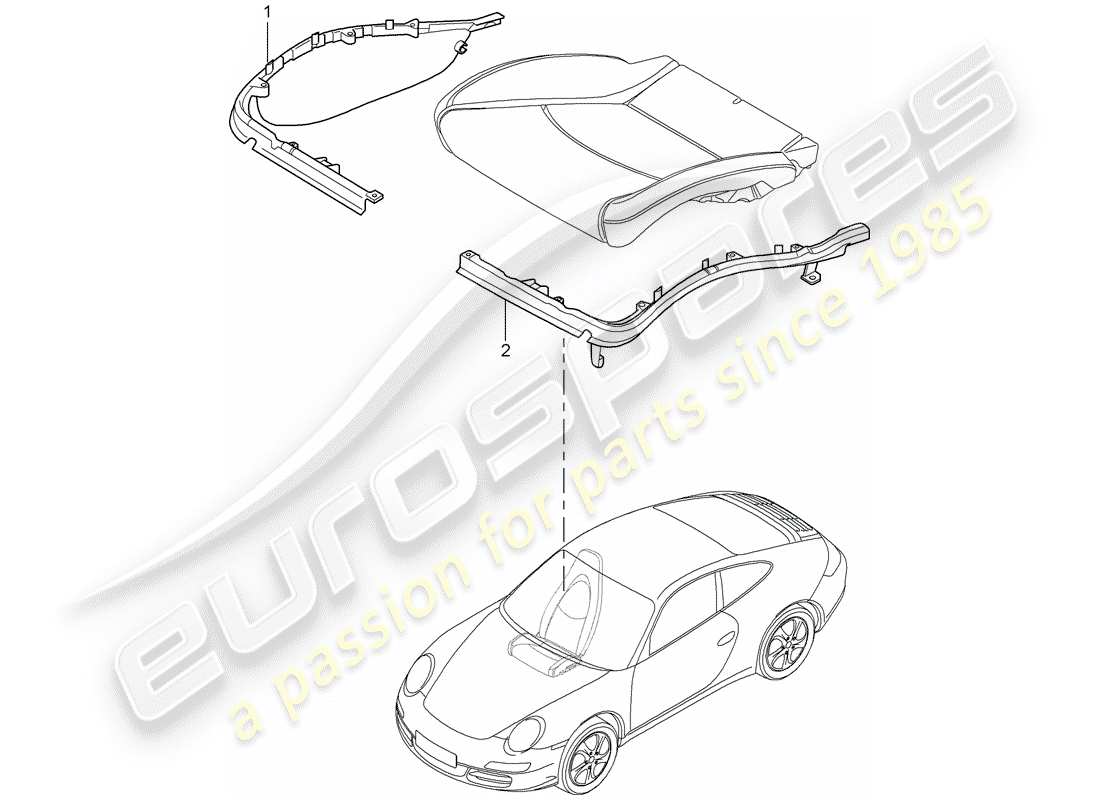 porsche 2010 (997-2) portador de cojín diagrama de piezas