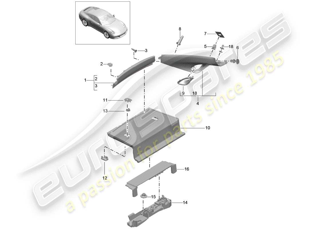 porsche 2020 (991-2) adornos diagrama de piezas