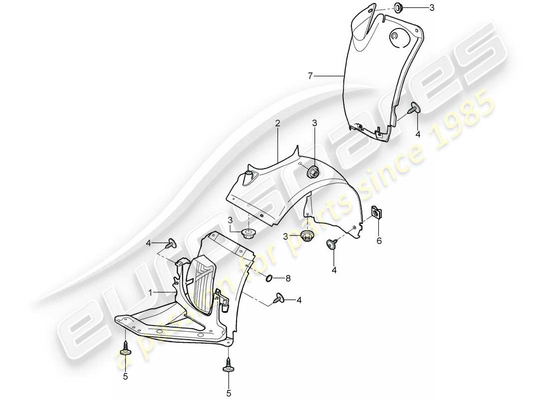 porsche 2007 (997-1) adornos diagrama de piezas
