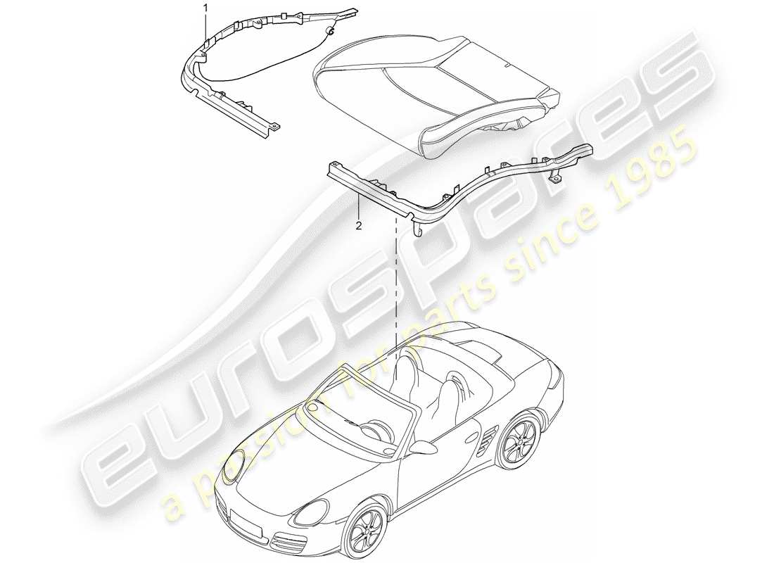 porsche 2008 (987 boxster) diagrama de piezas del portacojines