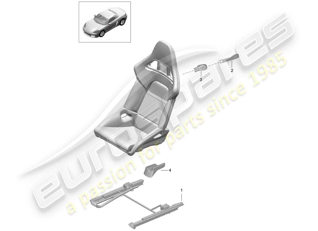 porsche 2019 (718 boxster) diagrama de piezas de seat