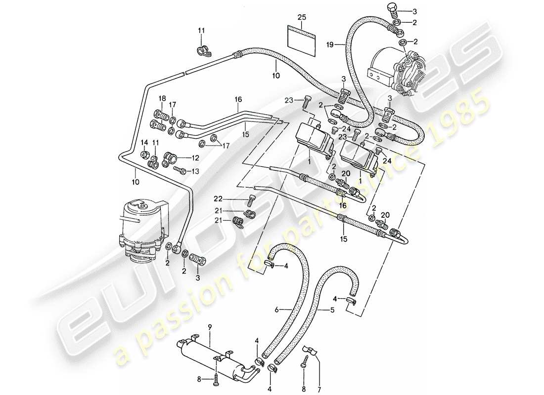 porsche 1987 (959) supercargación 3 diagrama de piezas