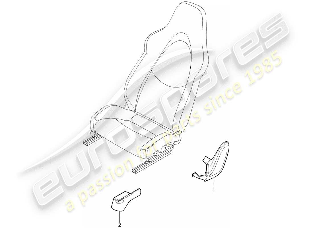porsche 2007 (997-1 turbo / gt2) asiento delantero diagrama de piezas