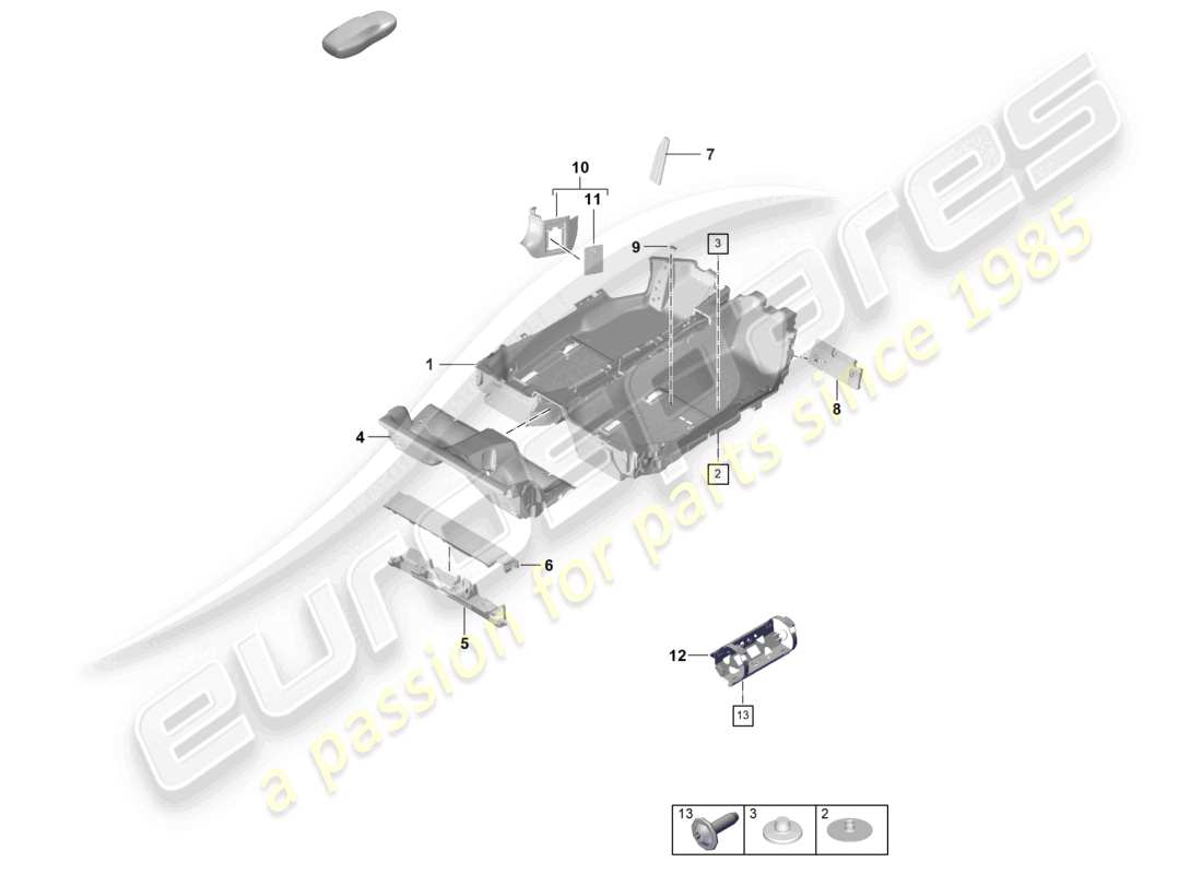 porsche 2020 (992-1) revestimientos de suelos (alfombras) 911 dakar diagrama de piezas