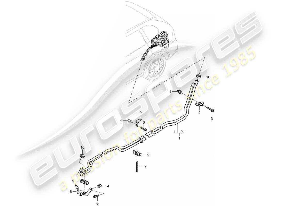 porsche 2007 (cayenne e1 9pa) conducto de aire caliente diagrama de piezas