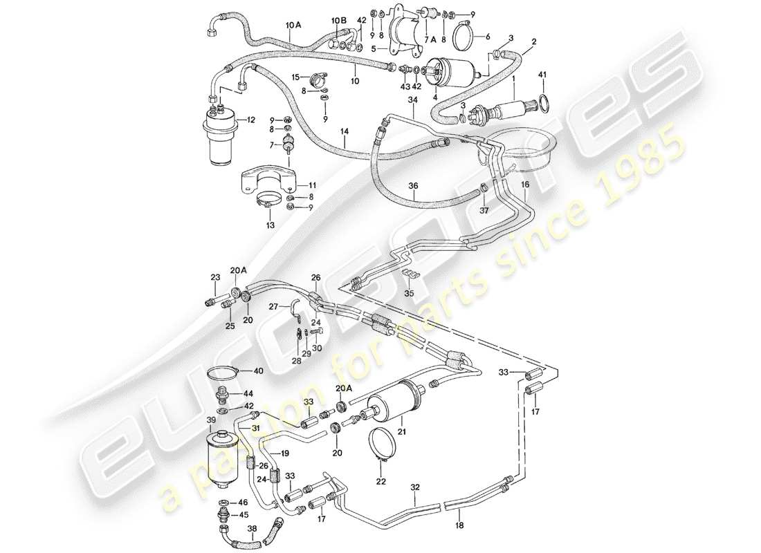 porsche 1979 (924) sistema de combustible - f 92-49103 158>> - f 92-49400 051>> diagrama de piezas