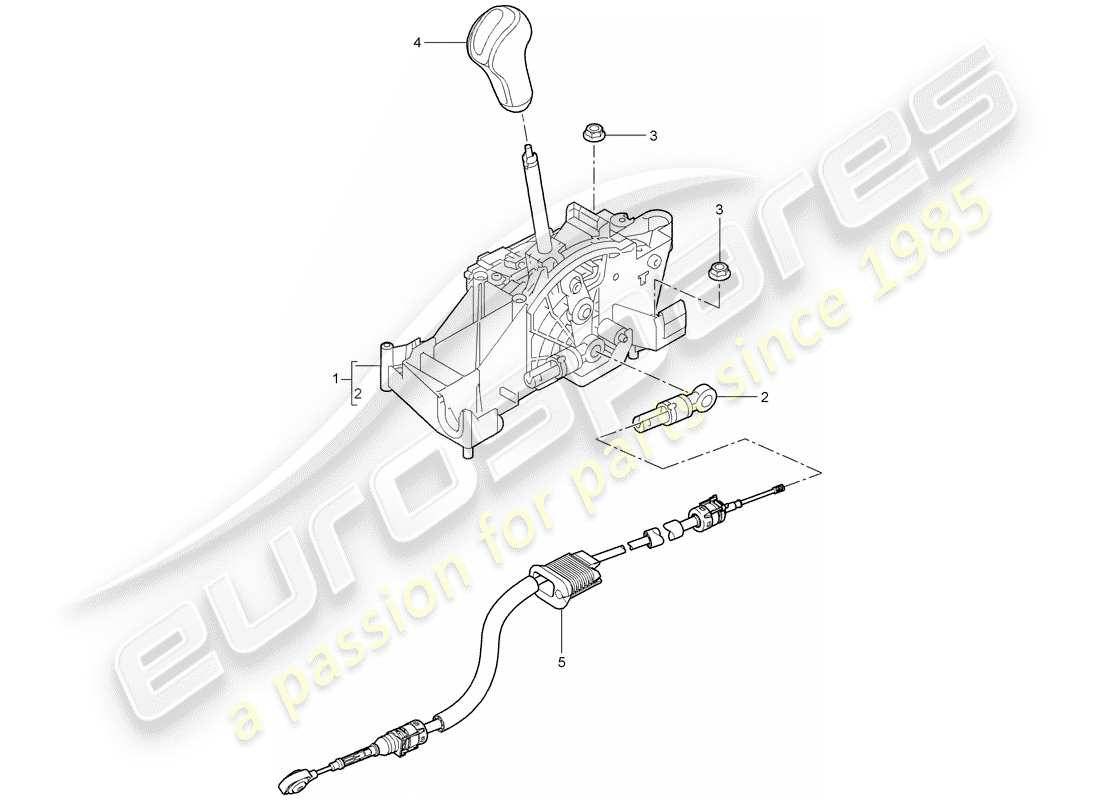 porsche 2009 997-2 turbo / gt2 diagrama de piezas de la palanca selectora
