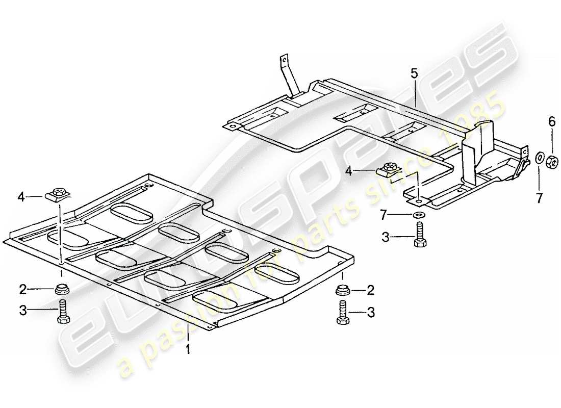porsche 1991 (944) protección inferior diagrama de piezas