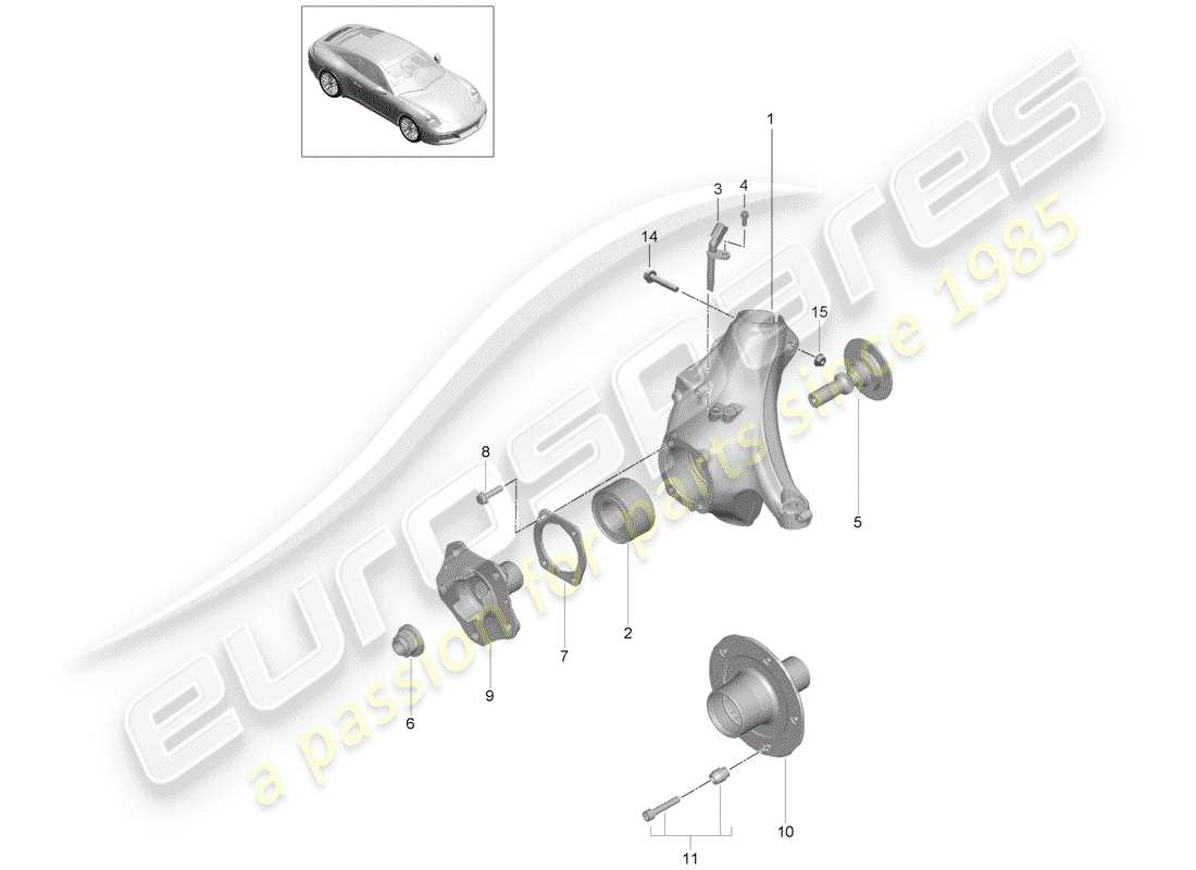 porsche 2020 (991-2) portador de ruedas diagrama de piezas