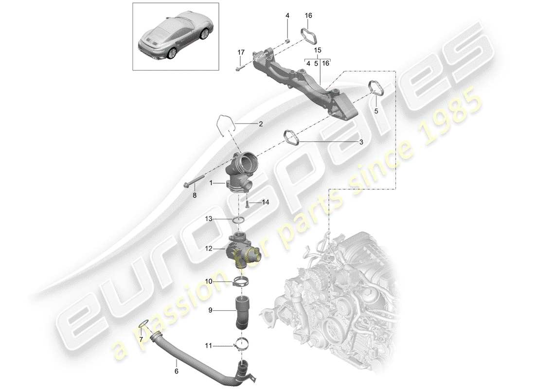 porsche 2014 (991-1 turbo) submarco diagrama de piezas
