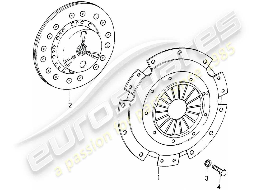 porsche 1966 (911/912) embrague diagrama de piezas