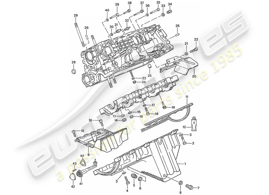 porsche 1991 (944) carter - sujetadores - set de reparacion para mantenimiento - ver ilustracion: diagrama de piezas