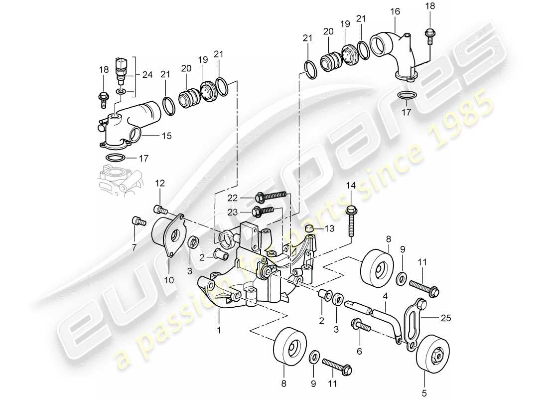 porsche 2007 (997-1 turbo / gt2) tensor de la correa diagrama de piezas