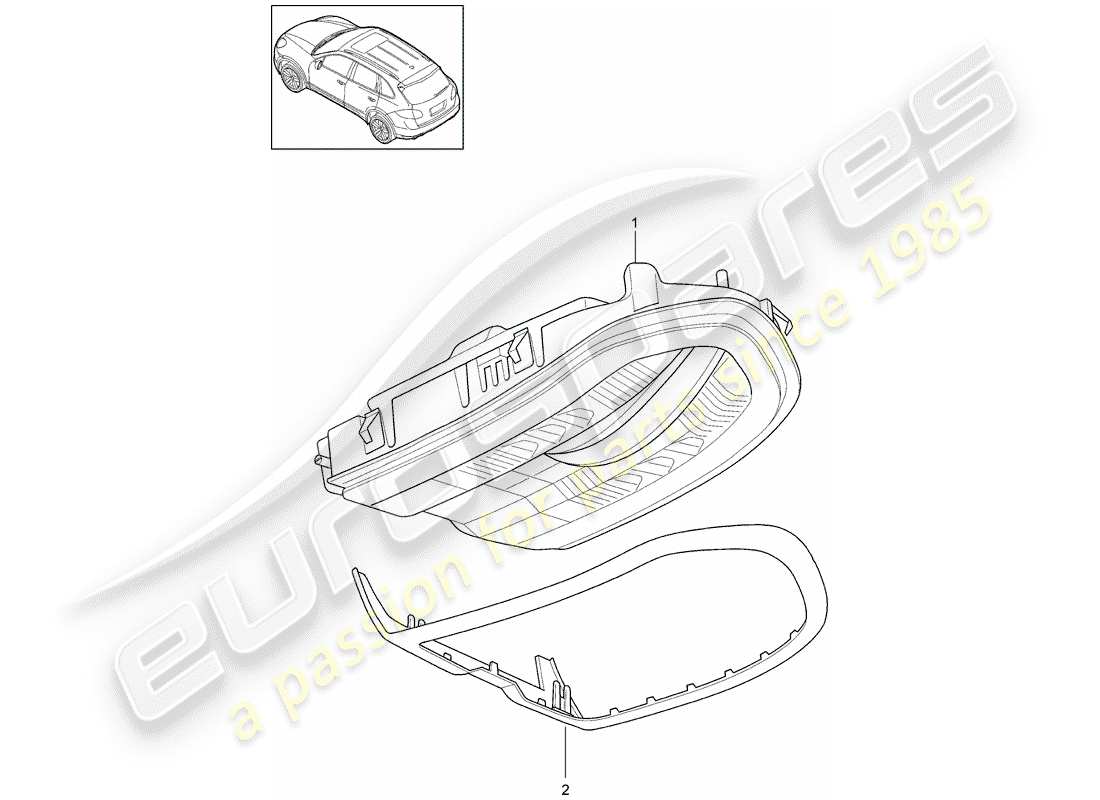 porsche 2013 (cayenne e2 92a) soporte diagrama de piezas