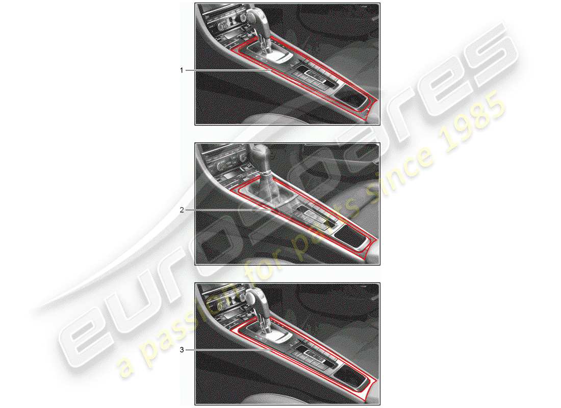 porsche 2016 (tequipment 98x/99x) recortar diagrama de piezas