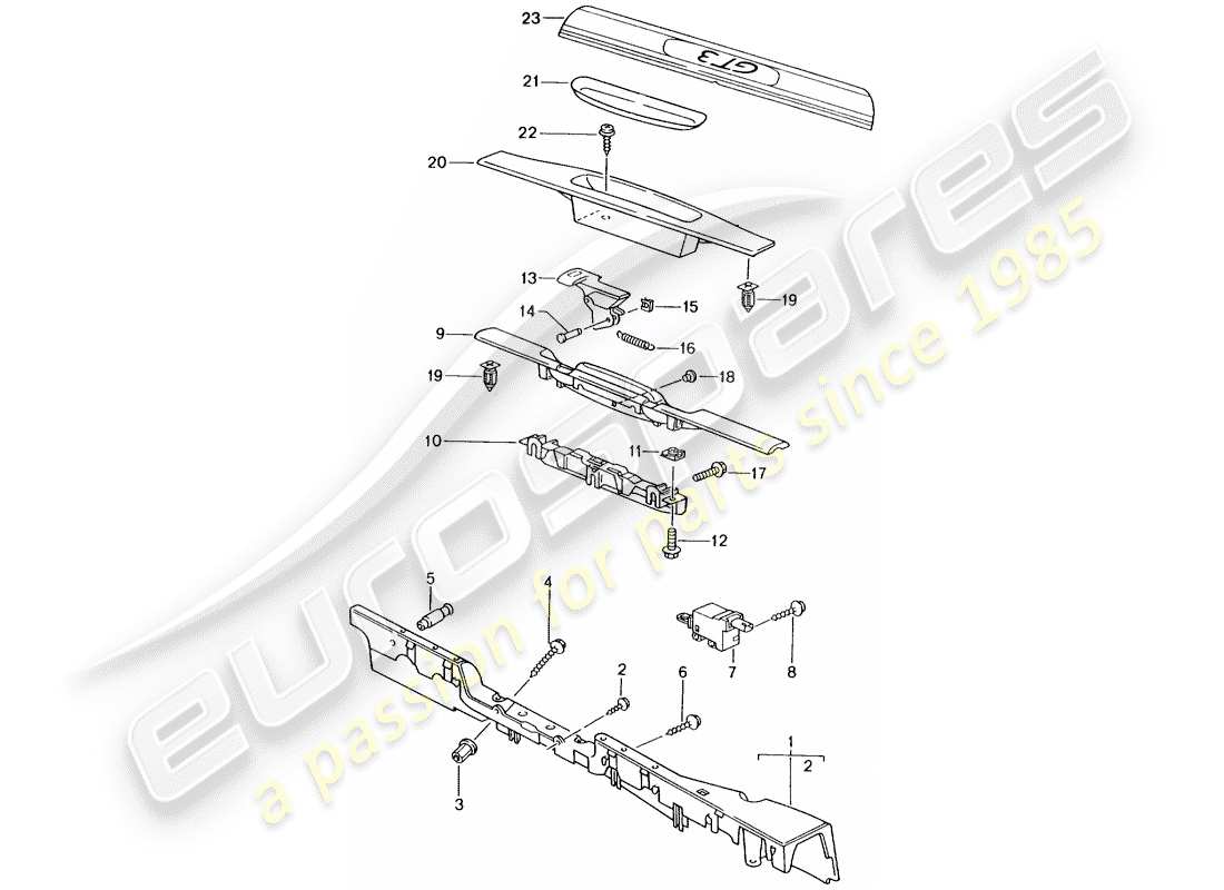 porsche 2002 (996 gt3) forro - albergue diagrama de piezas
