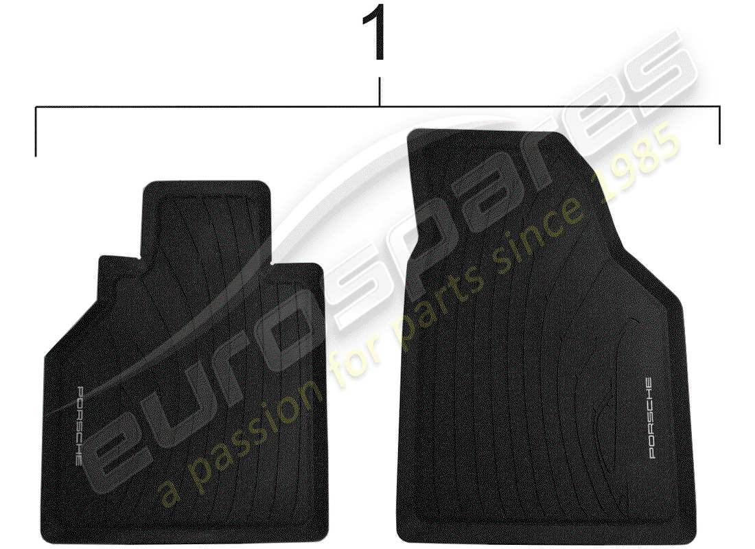 porsche 1990 (accessories) alfombrilla del piso - forro del compartimiento de equipaje diagrama de piezas