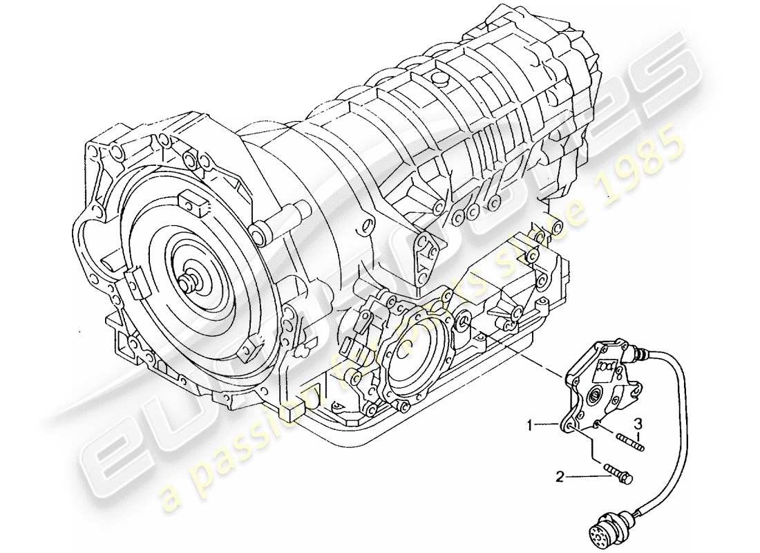 porsche 2000 (996) tiptronic - mecanismo de operación - tira de sello - carcasa - d >> - mj 2001 diagrama de piezas