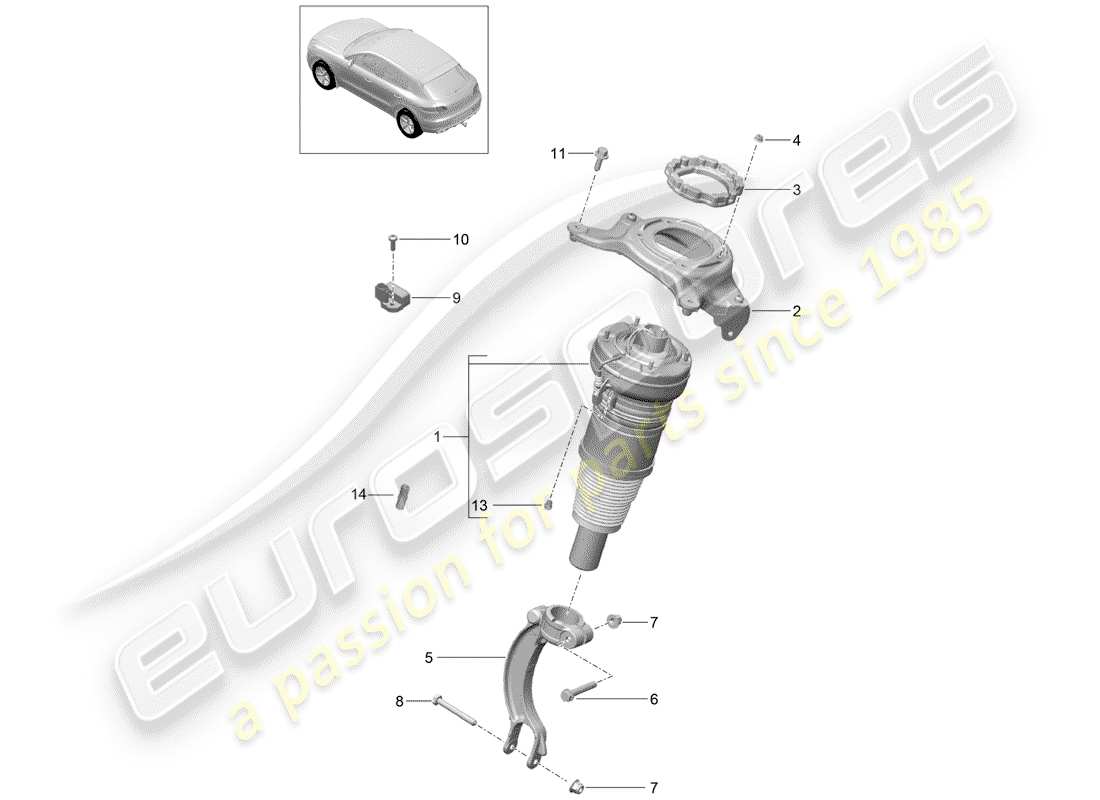 porsche 2015 (macan) aire primaveral diagrama de piezas