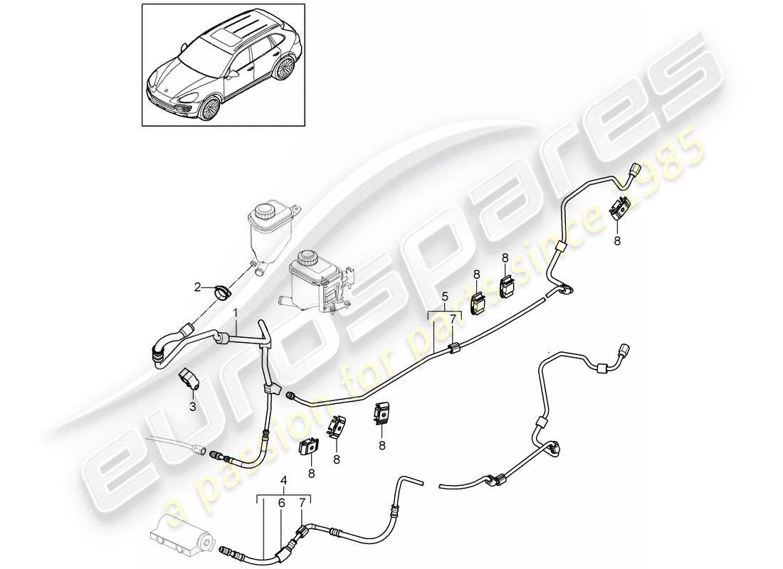 porsche 2011 (cayenne e2 92a) estabilizador diagrama de piezas
