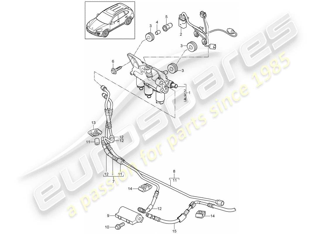 porsche 2016 (cayenne e2 92a) diagrama de piezas del estabilizador