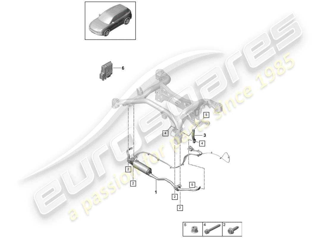 porsche 2019 (cayenne e3 9ya/9yb) estabilizador diagrama de piezas