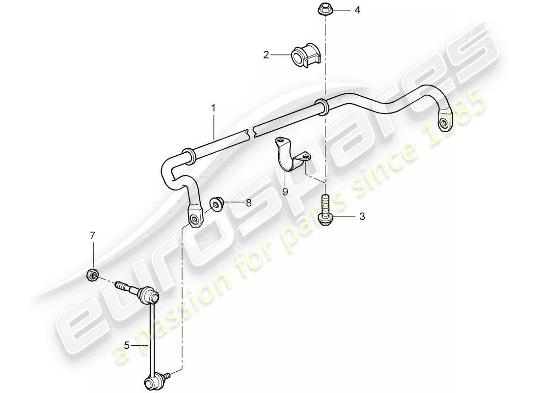 porsche 2007 (997-1) estabilizador diagrama de piezas