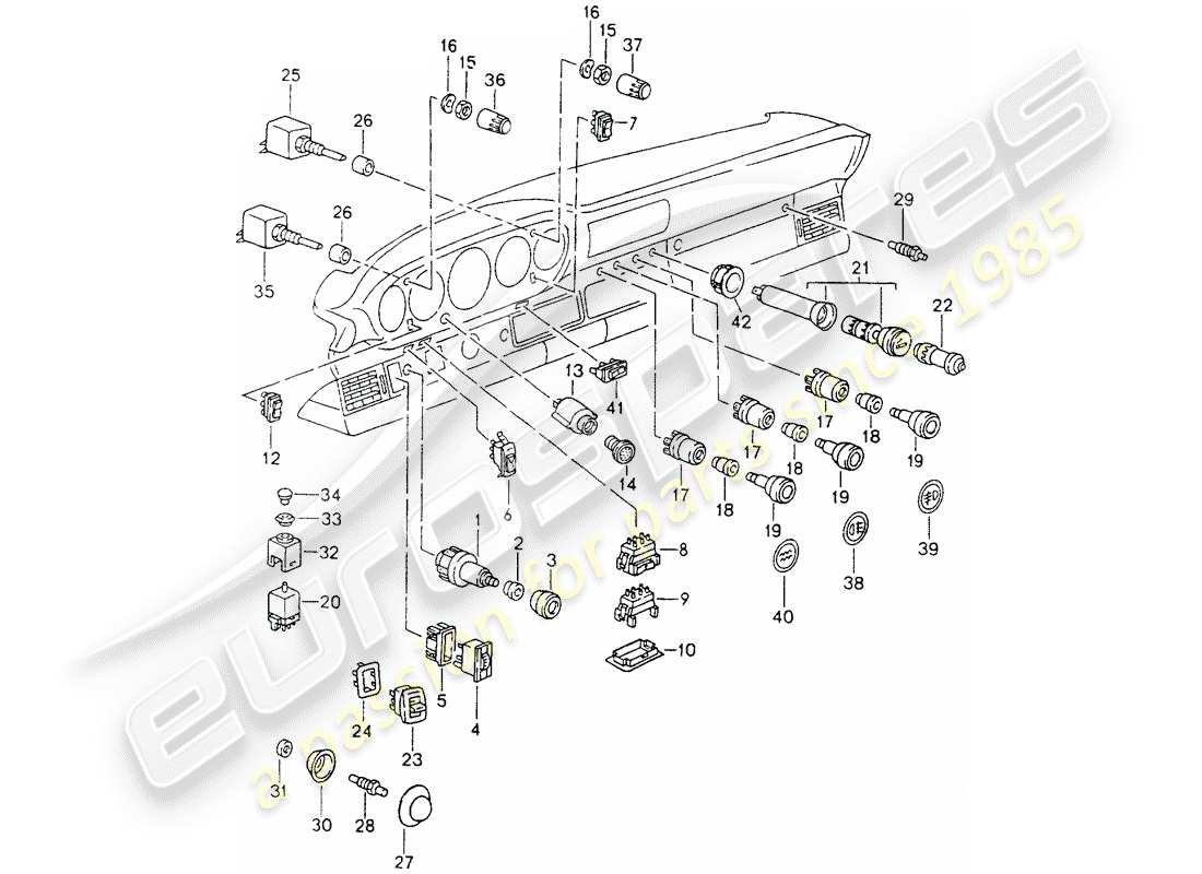 porsche 1994 (964) switch diagrama de piezas