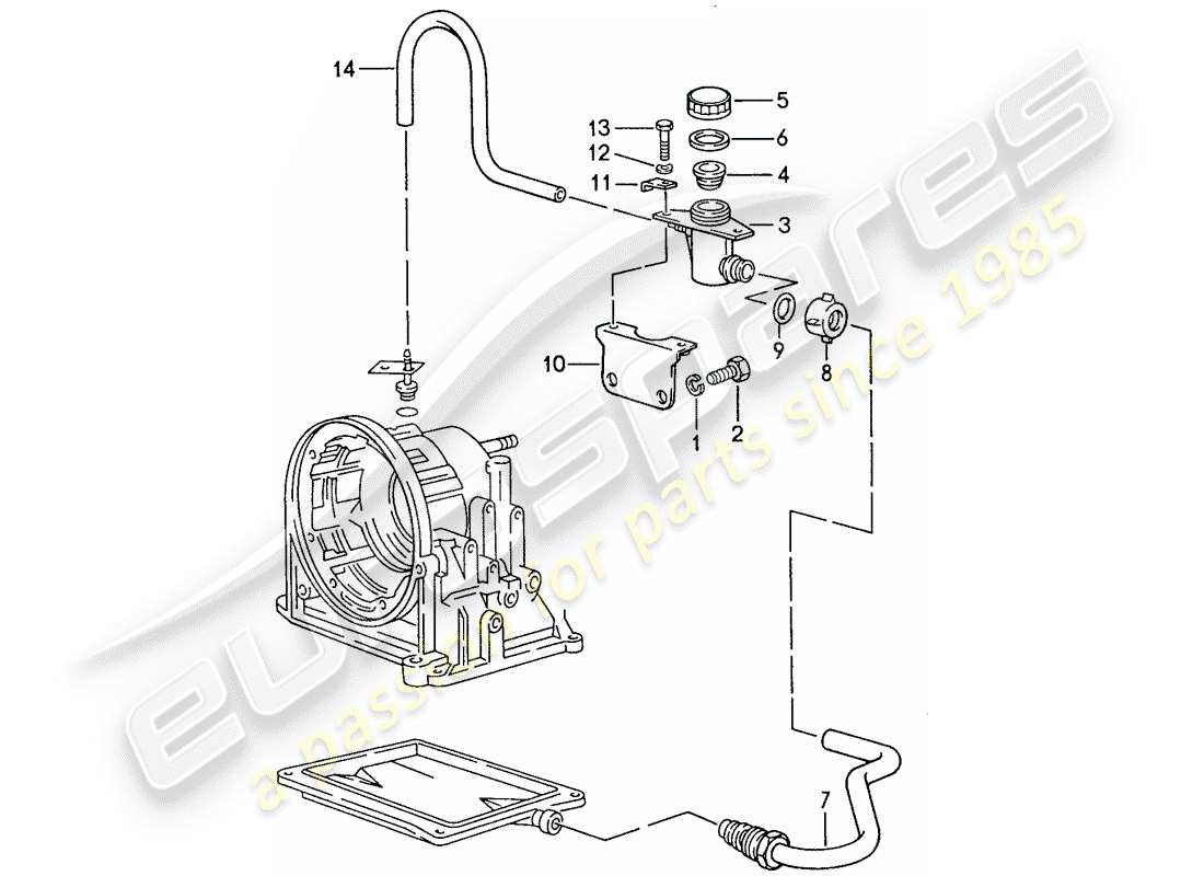 porsche 1991 (944) entrada de aceite - para - transmisión automática - d >> - mj 1989 diagrama de piezas