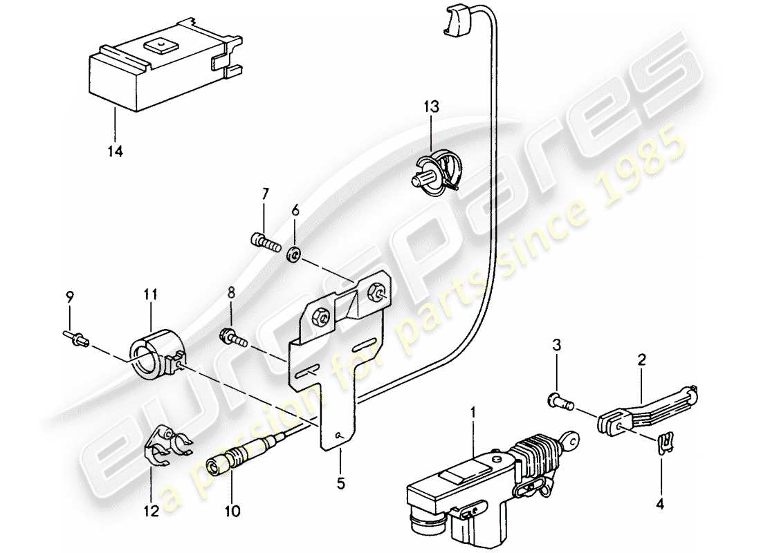 porsche 1995 (968) sistema de cierre centralizado diagrama de piezas