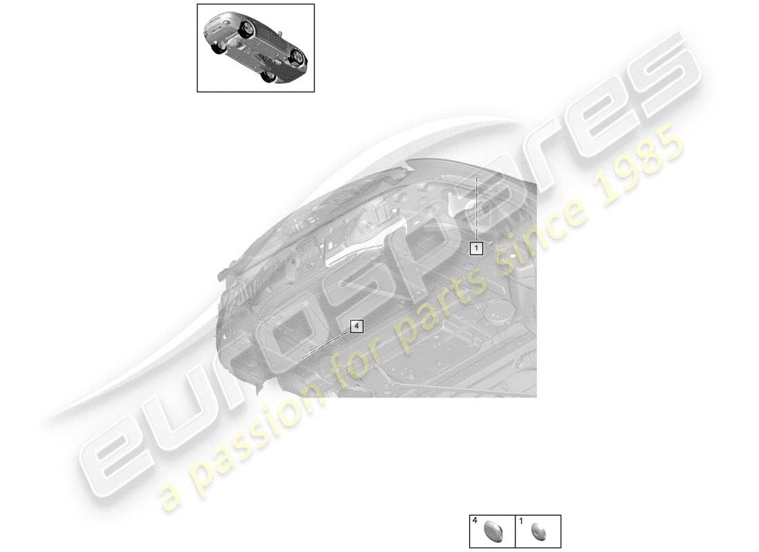 porsche 2020 (panamera 971-1) diagrama de piezas del enchufe