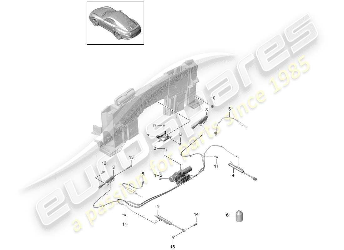 porsche 2019 (991-2) diagrama de piezas de la caja de almacenaje superior