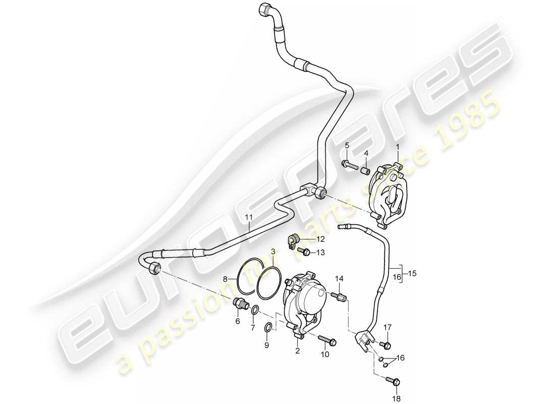 porsche 2007 (997-1 gt3) suministro de petróleo diagrama de piezas