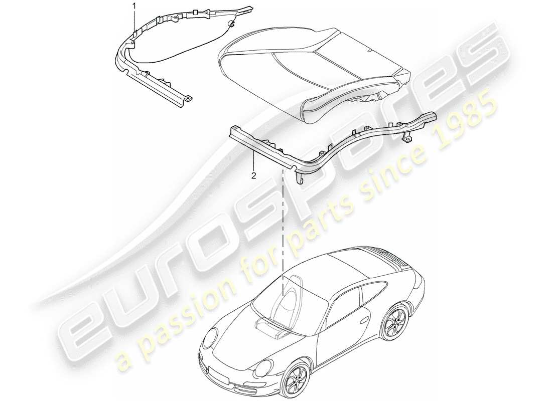 porsche 2005 (997-1) portador de cojín diagrama de piezas