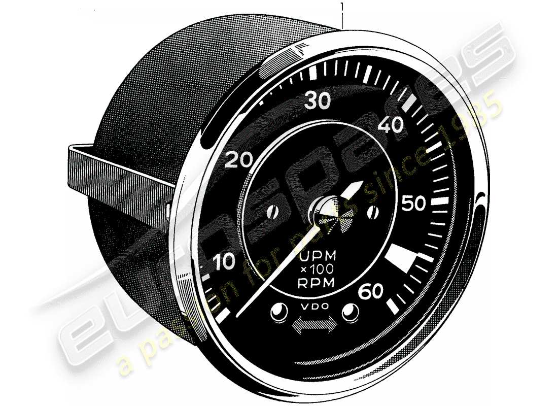 porsche 1961 (356b/356c) tacómetro - eléctrico diagrama de piezas