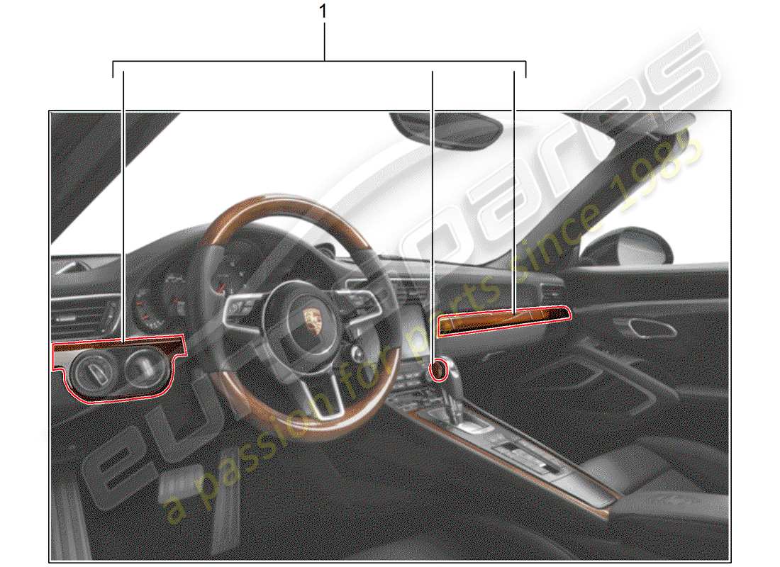 porsche 2013 (tequipment 98x/99x) kit de instalación diagrama de piezas
