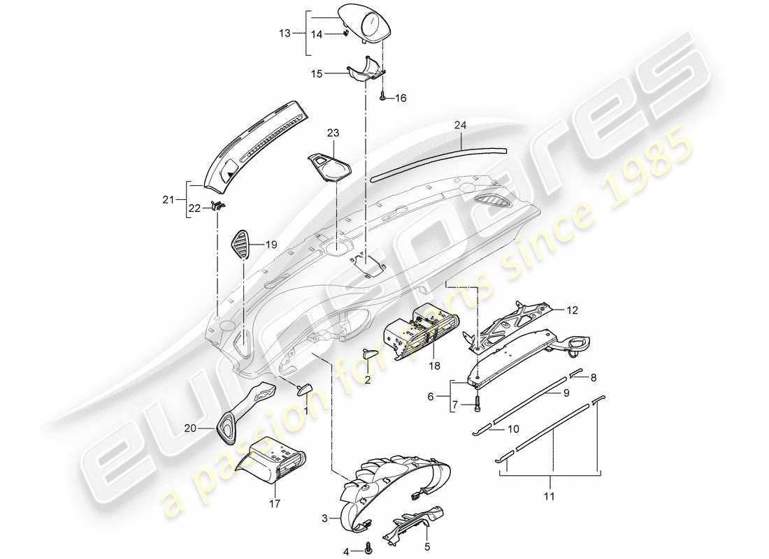 porsche 2012 (997-2) accesorios diagrama de piezas