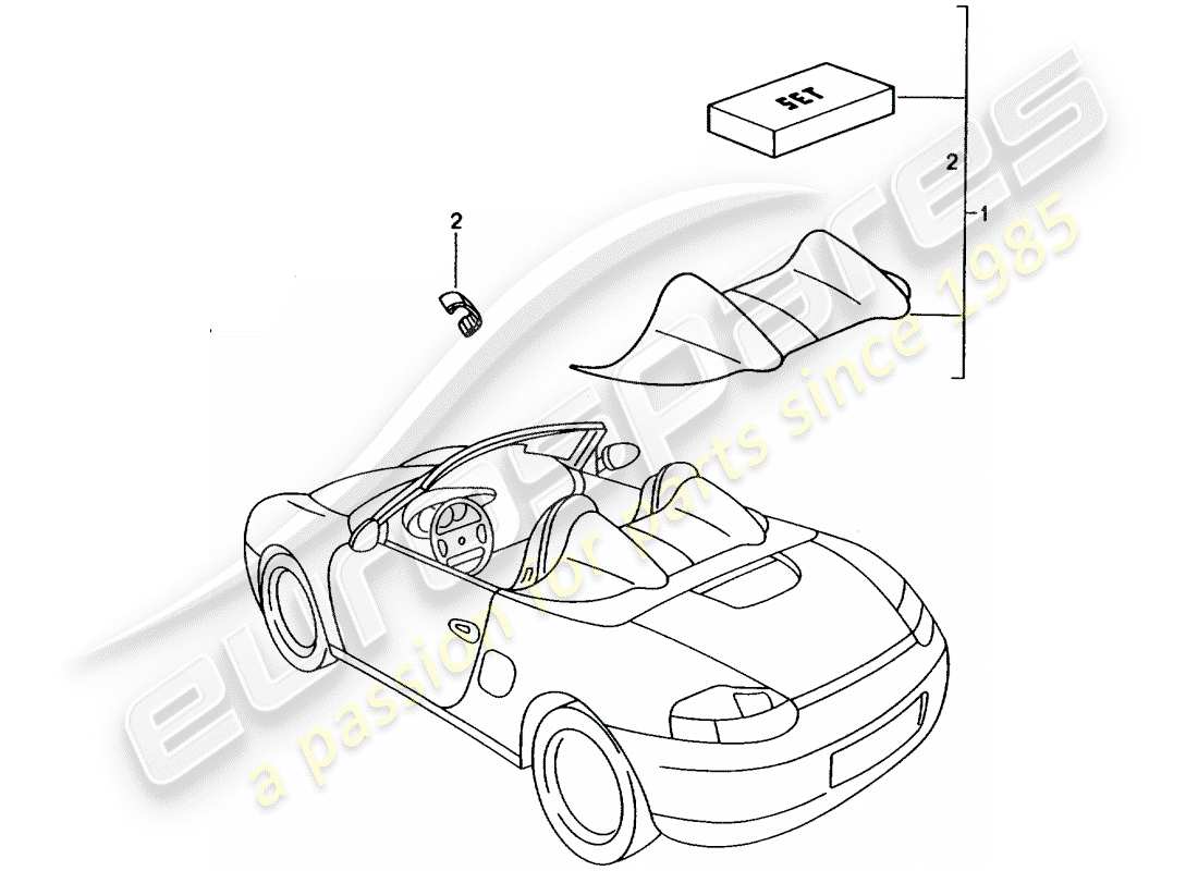 porsche 2012 (tequipment) diagrama de piezas de la cubierta