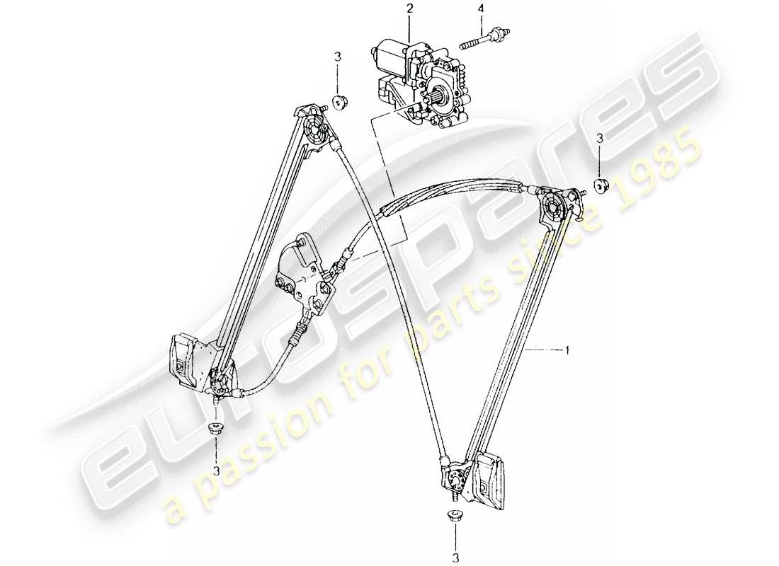 porsche 2004 (986 boxster) regulador de ventana diagrama de piezas